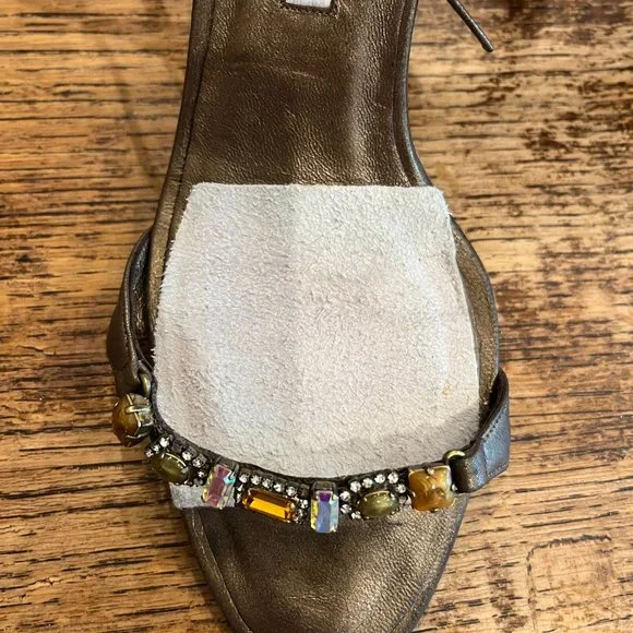 Manolo Blahnik jeweled ankle strap sandal size 37.5 - Picture 3 of 5